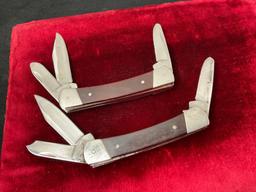 Pair of Vintage Buck 703 Colt Stockman Rosewood, Triple Blade Knives