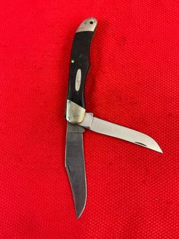 Vintage Buck 3.5" Steel 2-Blade Folding Trailblazer Pocket Knife Model 317 w/ Original Sheath. See