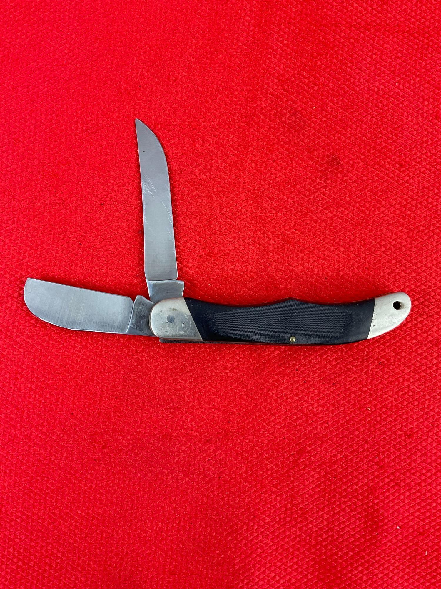 Vintage Buck 3.5" Steel 2-Blade Folding Trailblazer Pocket Knife Model 317. See pics.