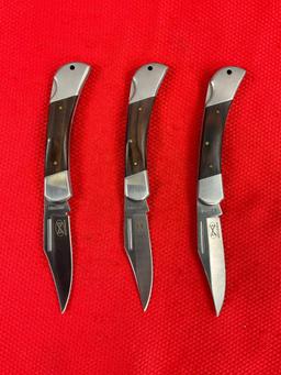 3 pcs Modern GW 3" Rostfrei Steel Folding Blade Pocket Knives Model GW10-425BPW. See pics.