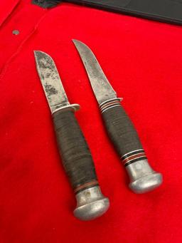 2x Vintage Fixed Blade Knives - Robeson Shured GE & Remington RH 70