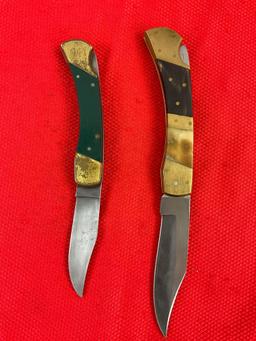 2 pcs Stainless Steel Folding Blade Pocket Hunting Knives. Vintage Coyote 3.5" Knife. See pics.