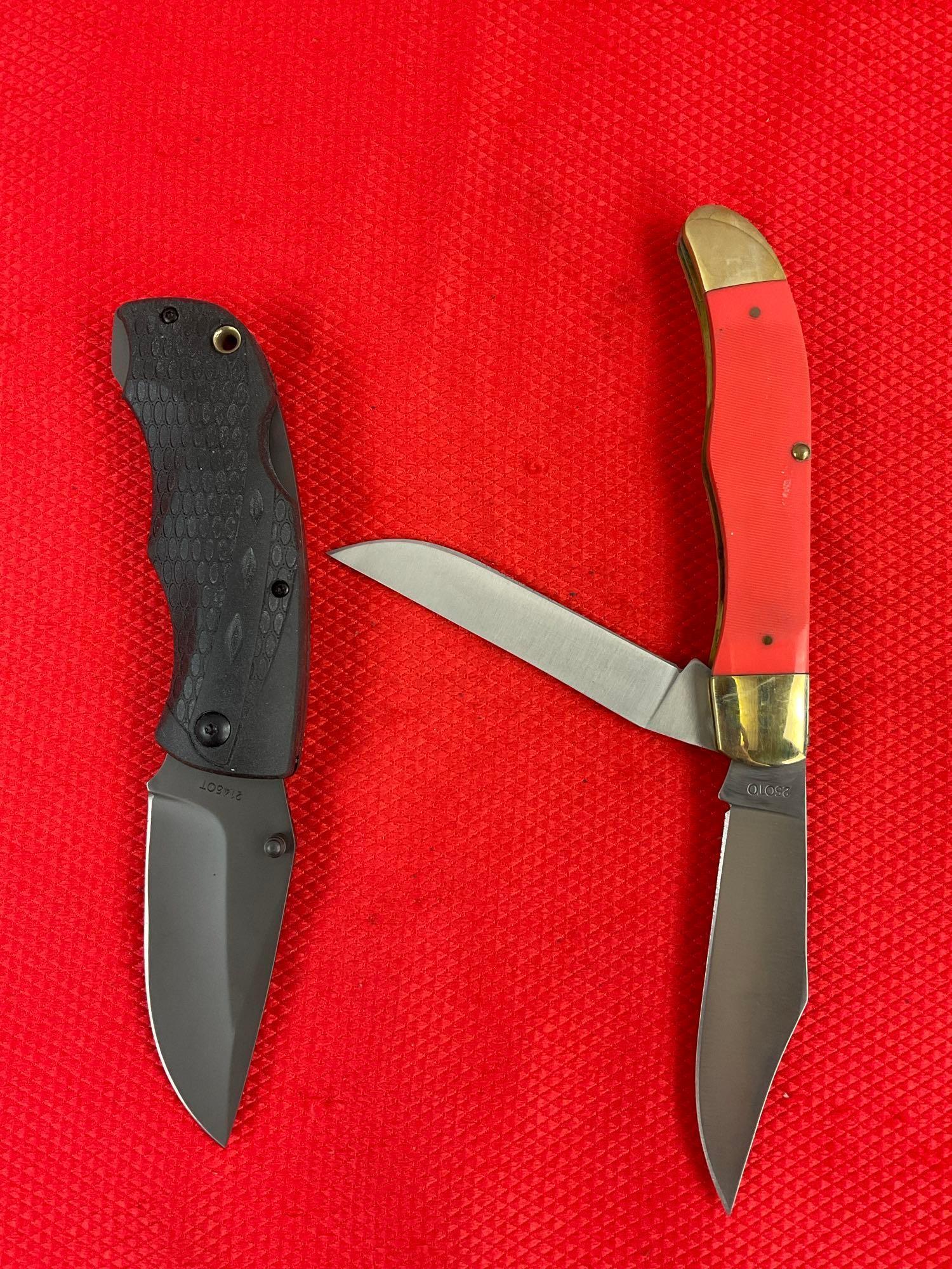 2 pcs Schrade Old Timer Steel Folding Blade Pocket Knives Models 25OTO & 2145OT. See pics.