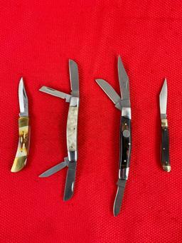 4 pcs Modern Rite Edge Steel Folding Blade Pocket Knives w/ Composite Handles. NIB. See pics.