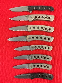 8 pcs Modern CRKT Steel Folding Tactical Pocket Knives. 1x M16-10Z, 1x 6612, 2x 6611N. See pics.