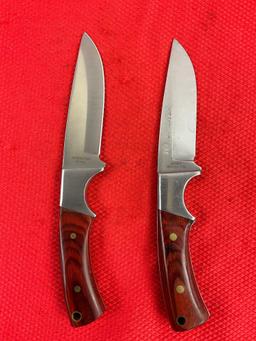 Pair of Winchester 3.5" Surgical Steel Fixed Blade Hunting Knives w/ Nylon Sheathes. See pics.