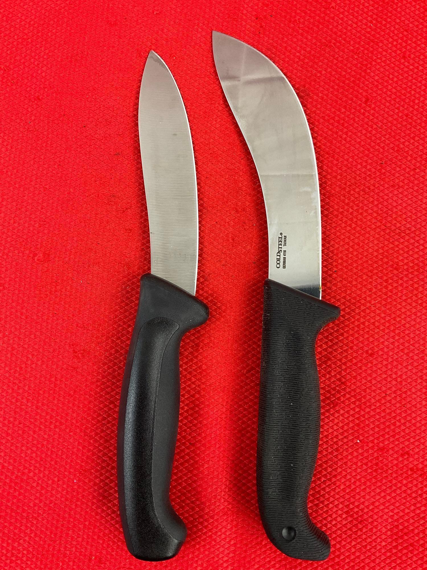 2 pcs Modern Steel Fixed Blade Knives. 1x Cold Steel 20VBSKZ, 1x Mundial MA49-5. See pics.