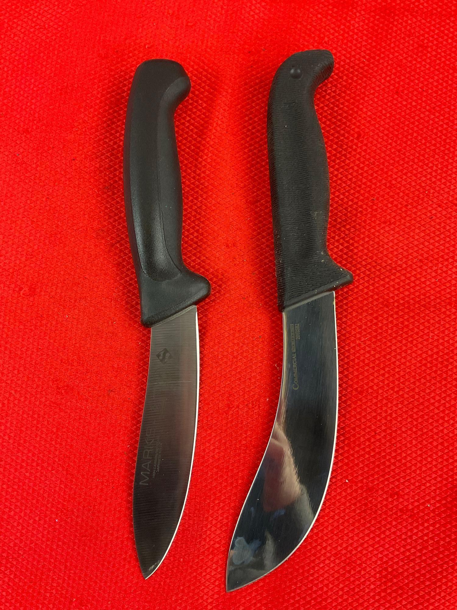 2 pcs Modern Steel Fixed Blade Knives. 1x Cold Steel 20VBSKZ, 1x Mundial MA49-5. See pics.
