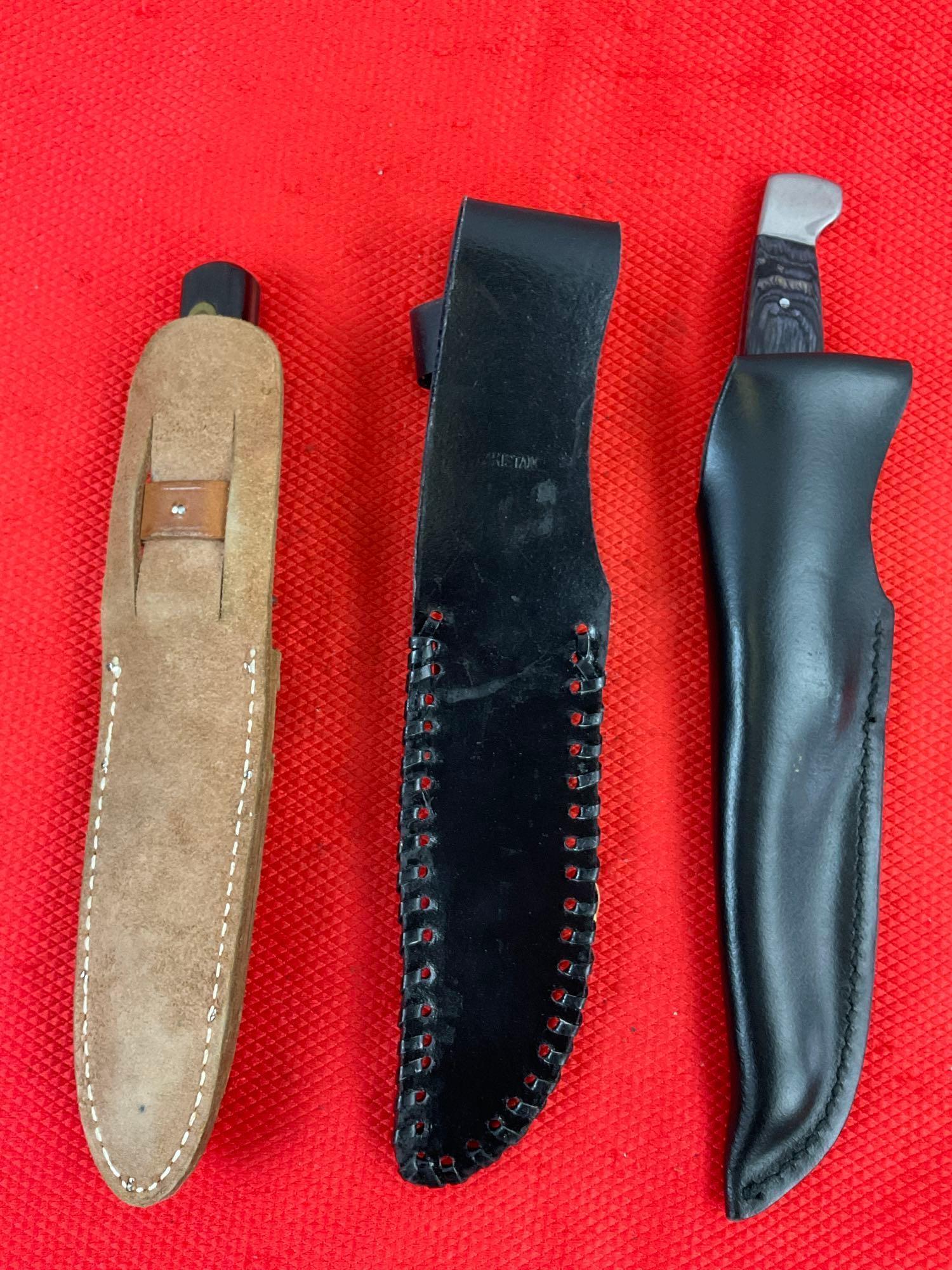 4 pcs Steel Knife Assortment. 1x Cobra Imperator 3.5, 1x Outdoor Sportsman, 1x The Heal. See pics.