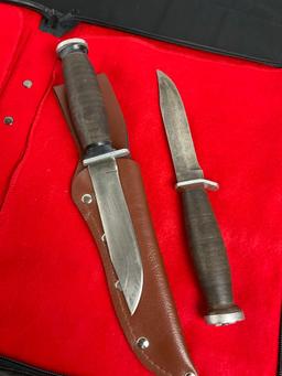 2x Vintage Craftsman Fixed Blade Knives - Both have 5" Blades - See pics