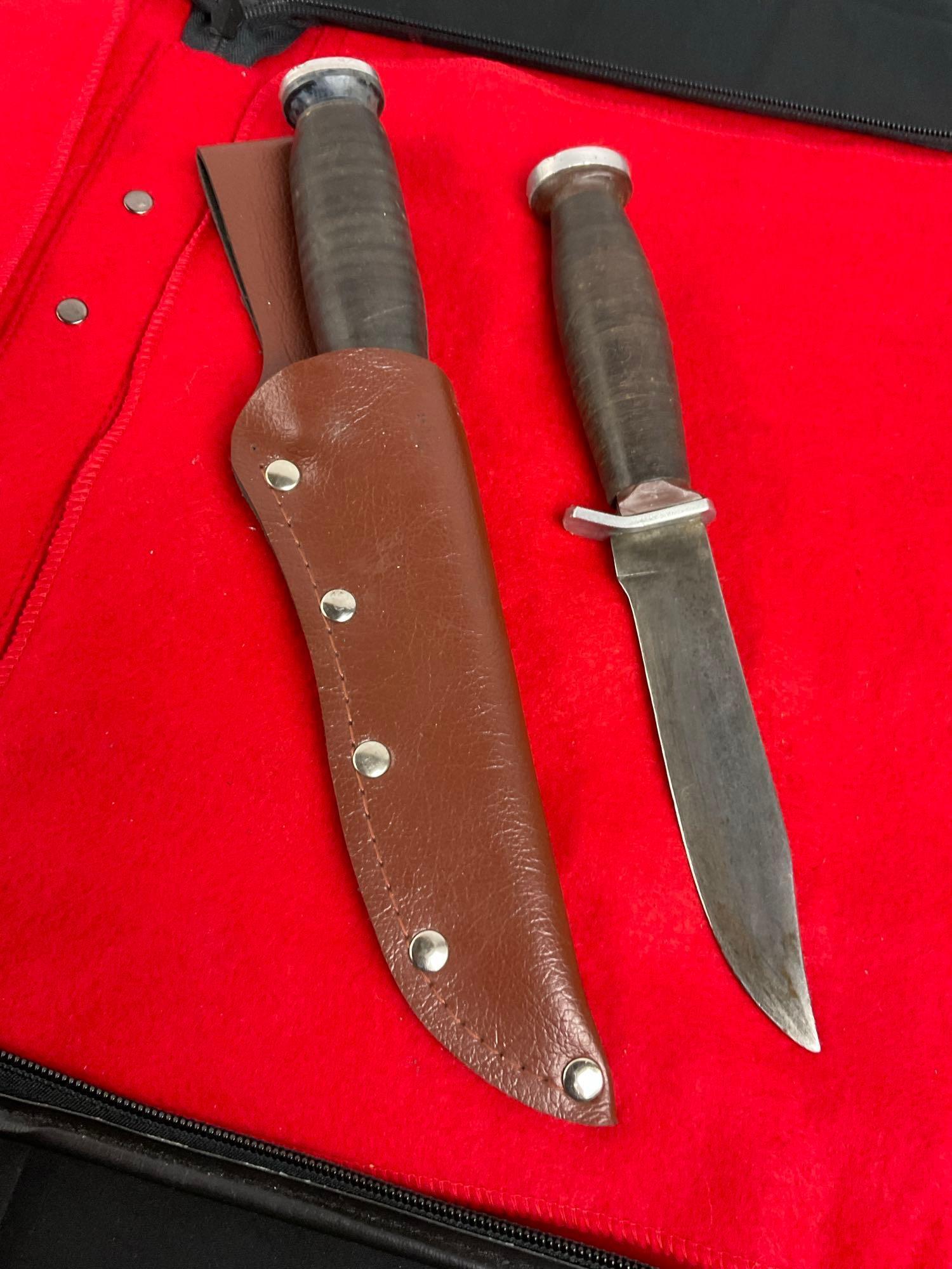 2x Vintage Craftsman Fixed Blade Knives - Both have 5" Blades - See pics