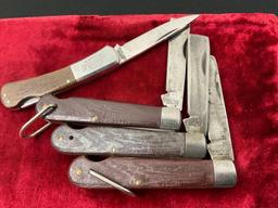 4x Folding Pocket Knives, 1x Barlow Coca-Cola branded, 3x Klein Tools