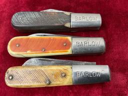 Trio of Barlow Folding Mini Trapper Knives, 2x by Imperial, 1x by American Knife Co.