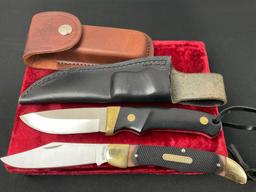 Pair of Vintage Schrade Knives, Old Timer Model 125OT & Fixed Blade Pro Hunter PH1