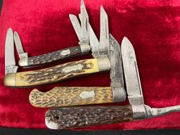 4x Schrade Multi Blade Folding Pocket Knives, two marked 805UH & 808