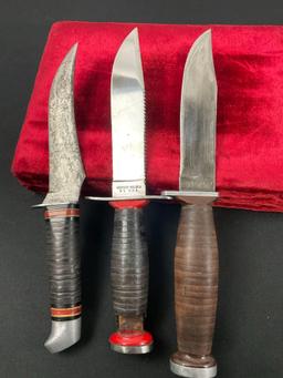 Trio of Schrade-Walden Fixed Blade Knives, models 148 & H-15