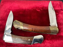 Pair of Folding Pocket Knives, Buck 500 Engraved blade LE #d 1822/2000 & Pakistani Buck Clone