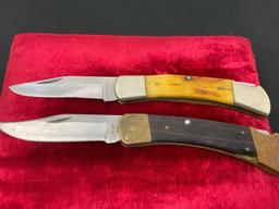 Pair of Vintage Folding Pocket Knives, Buck 110 & Sears Craftsman 95148 w/ etched Eagle blade