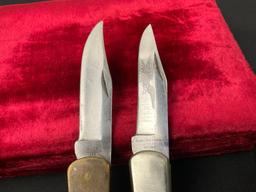 Pair of Vintage Folding Pocket Knives, Buck 110 & Sears Craftsman 95148 w/ etched Eagle blade