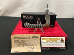 Unique Buck Knife model 532IBL Impala/Burlwood/Bucklock w/ COA & box, LE 1 out of 1000