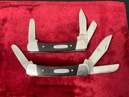 Pair of Vintage Buck 703 Colt Stockman Rosewood, Triple Blade Knives