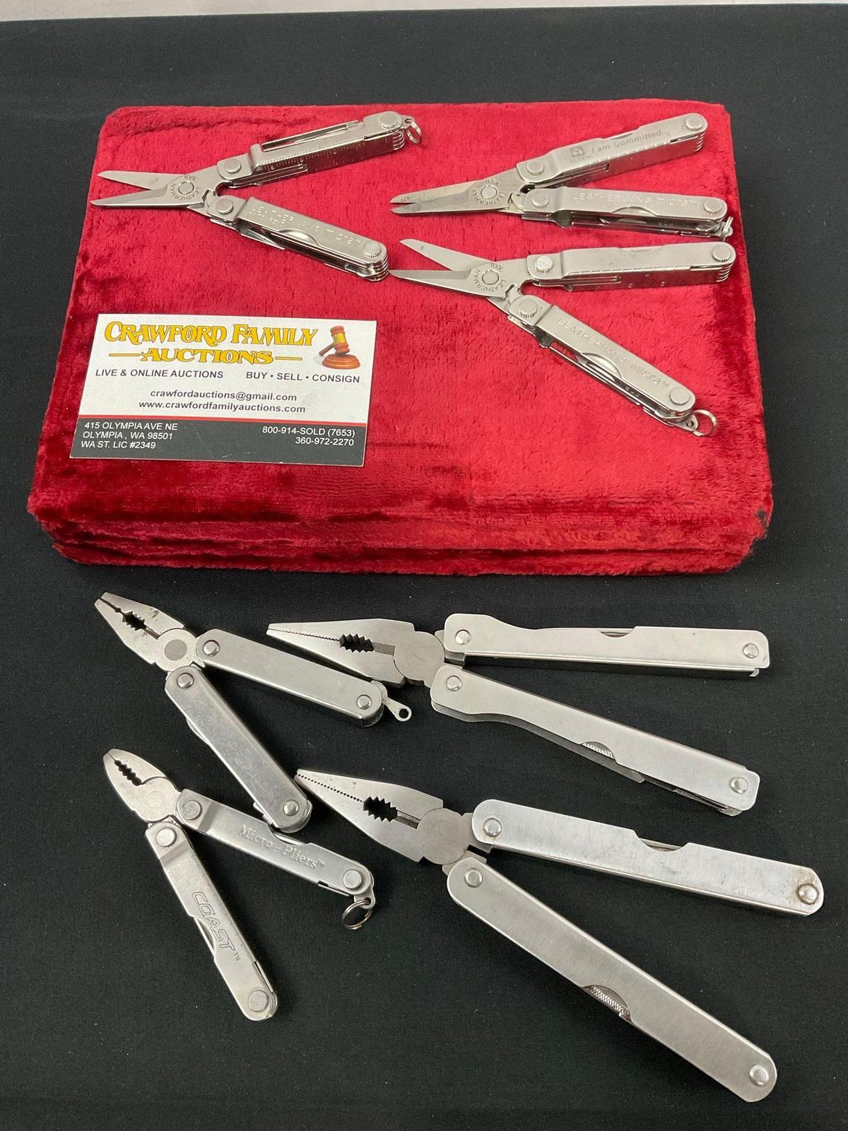 7x Stainless Steel Multi Tools, Incl 3x Leatherman Micras