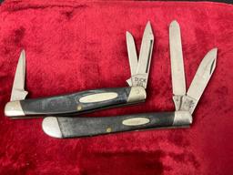 Pair of Vintage Buck Folding Pocket Knives, Models 301 Stockman & 311 Slimline Trapper