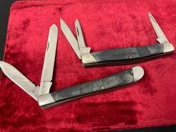 Pair of Vintage Buck Folding Pocket Knives, Models 301 Stockman & 311 Slimline Trapper