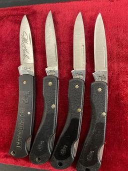 4x Case Folding Knives, plastic handled knives, models 3x 059L, 1x 225L, stainless blades
