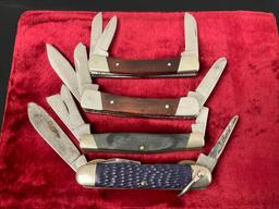 Vintage Folding Knives, Camillus Cub Scout Knife, 3x Buck Knives, 1x 303 Cadet, & pair of 703 Colts