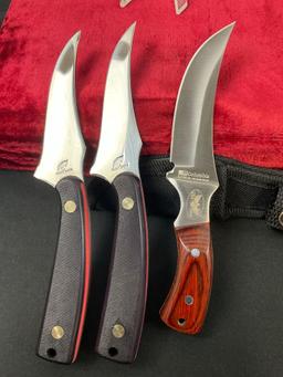 3x Sharpfinger Style Knives, 2x Ocoee River by Frost Cutlery, 1x USA Saber