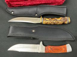 Pair of Fixed Blade Hunting Knives, Wichita Skinner & Yes4All Knife, both w/ Nylon sheaths