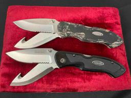 Pair of Marbles Dual Blade Folding Survival Knife - FS0064 Stainless Steel with Black Handle