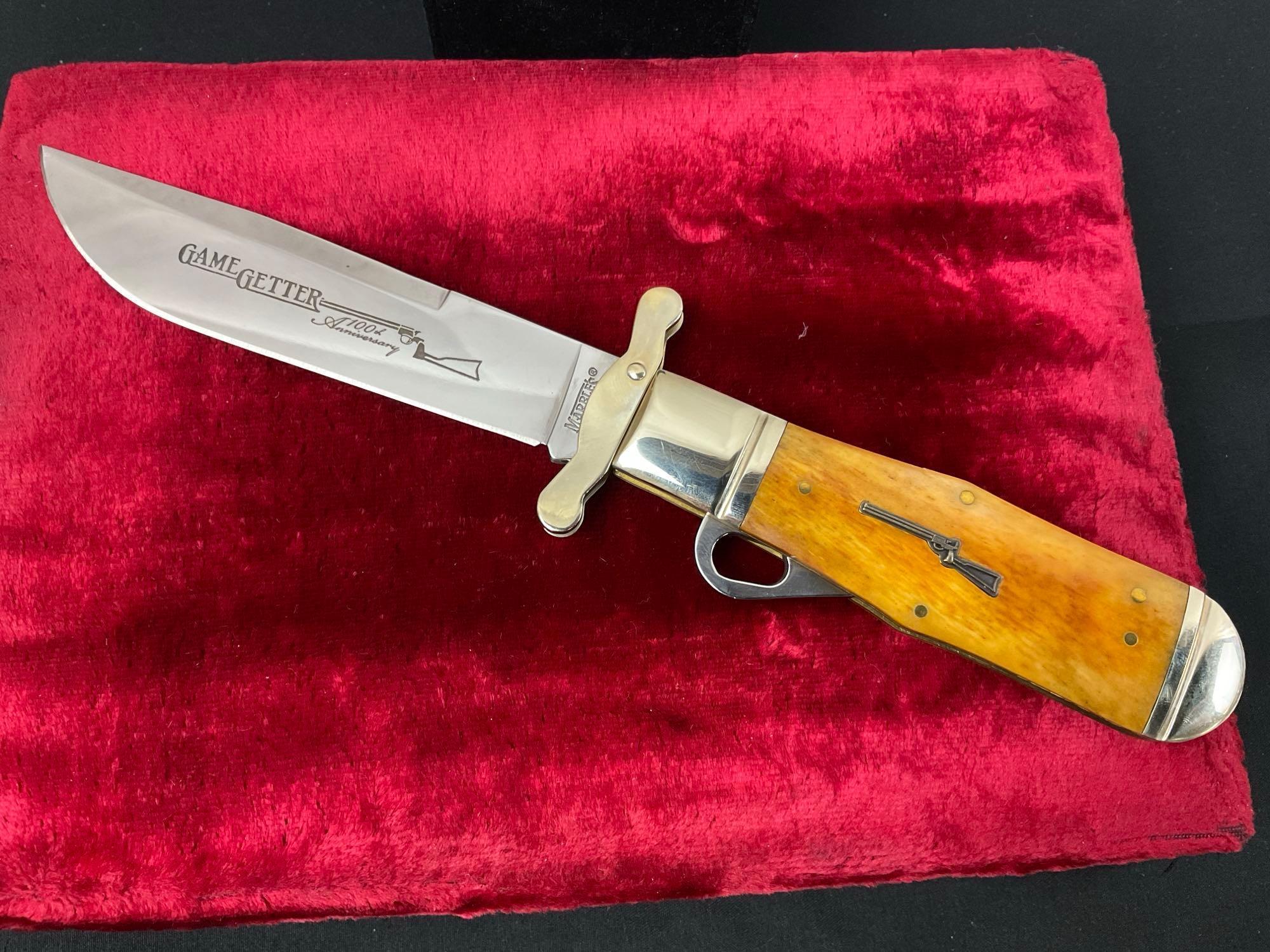 Marble MR217 Folding Knife 100th Anniversary Game Getter, NIB original case & box