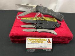 5x Folding Pocket Knives, Remington Knife & Saw, 2x Winchester, Craftsman 985238 & Camouflage Knife