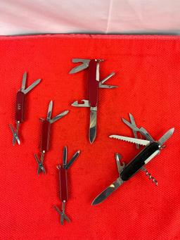 5 pcs Victorinox Steel Officier Suisse Swiss Army Utility Multi-Tool Knives. See pics.