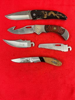 3 pcs Elk Ridge 440 Steel Folding Blade Hunting Knives Models ER072E, ER080D & ER055. NIB. See pi...