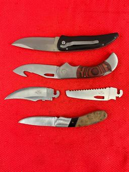 3 pcs Elk Ridge 440 Steel Folding Blade Hunting Knives Models ER072E, ER080D & ER055. NIB. See pi...