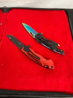 2x Tac Force Speedster Model Knives - 1 New In Box Rescue Series - Chromatic Motif