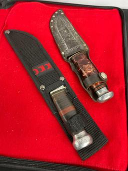 2x Henry Sears & Sons Fixed Blade Knives w/ Sheathes - See pics