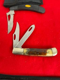 Benchmade Dual Blade Bone Pocket Knife & Stainless Steel Pocket Knife