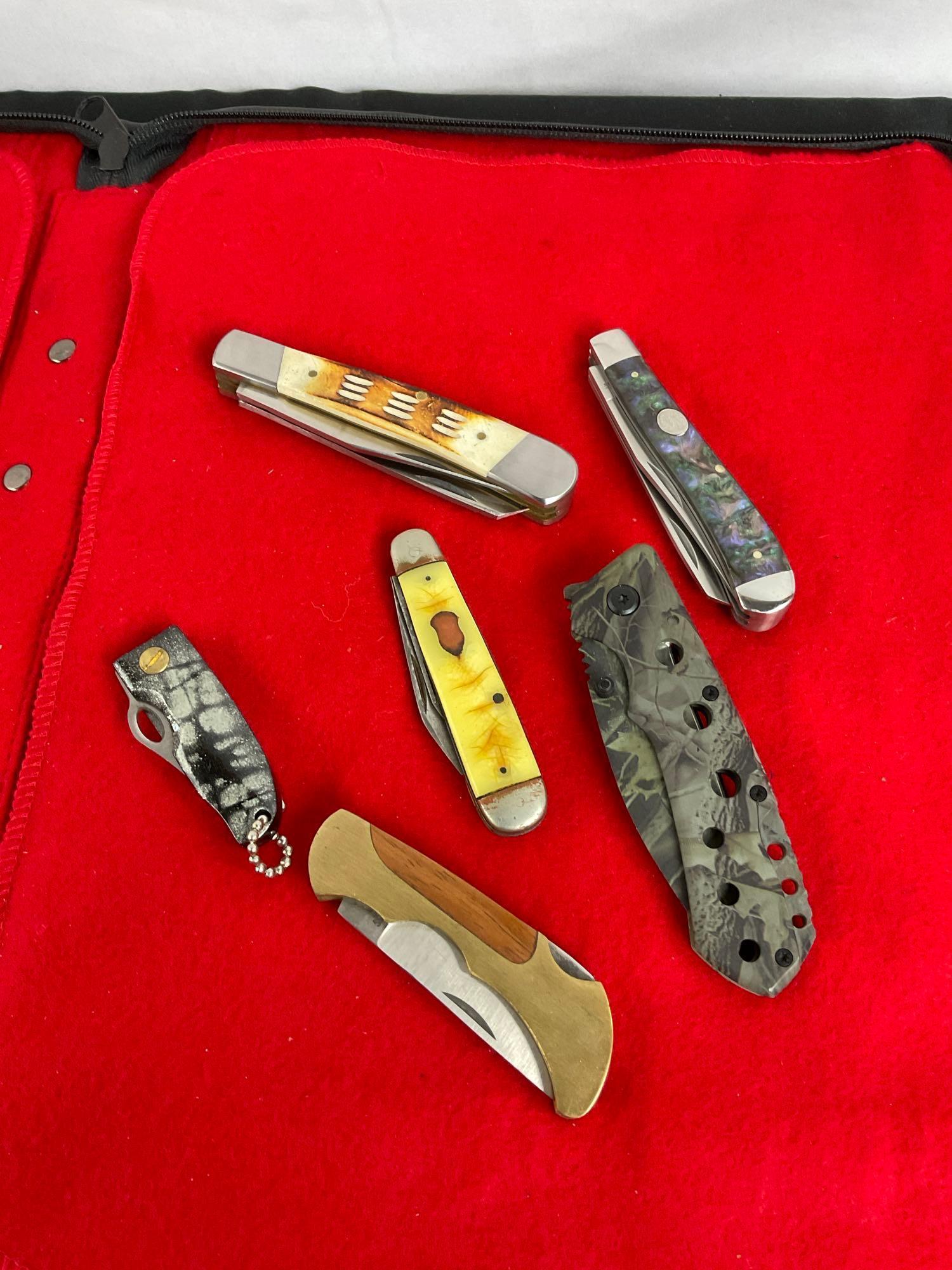 Collection of 6 Folding Pocket Knives of Various Styles & Sizes - See pics