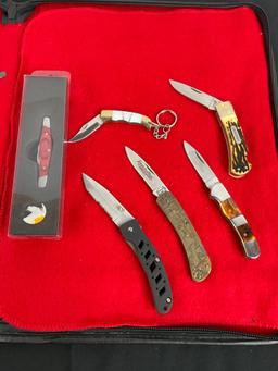 Collection of 6 Folding Blade Pocket Knives of Various Styles & Sizes - See pics