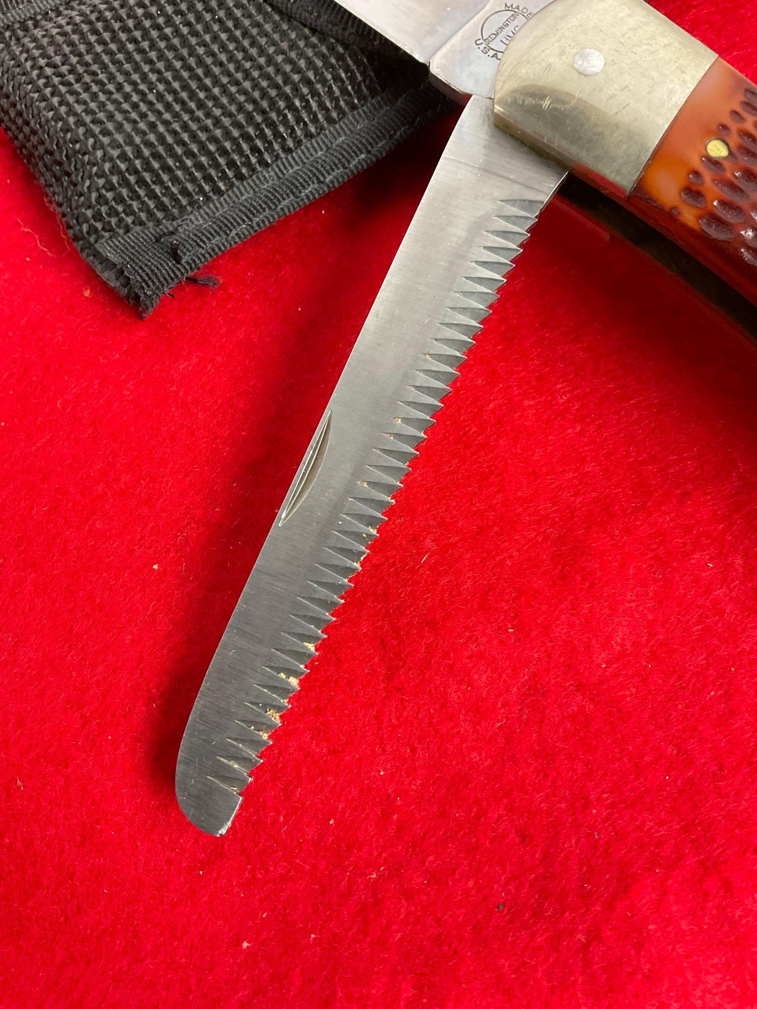 Remington UMC R-3 Dual Blade Folding Pocket Knife w/ Sheathe - See pics