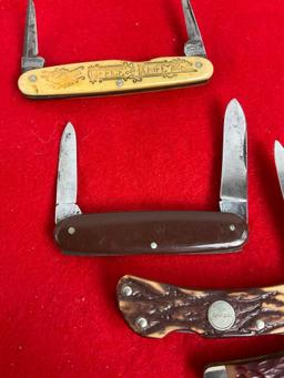 Collection of 4 Vintage Remington Folding Pocket Knives - 2x Dual Blade - 2x Single Blade