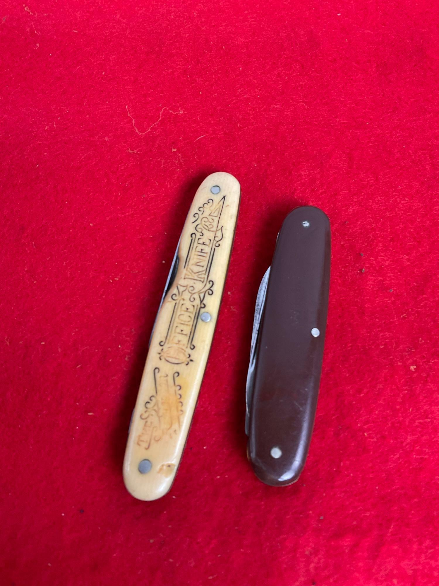 Collection of 4 Vintage Remington Folding Pocket Knives - 2x Dual Blade - 2x Single Blade
