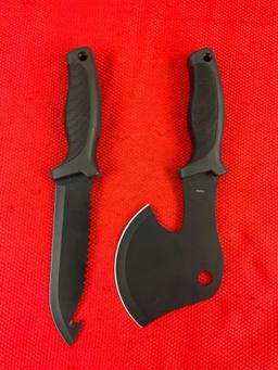 2 pcs WatchFire Camping Hand Tools. 1x Camper's Hatchet 210921. 1x Hunting Knife 210920. NIB. See