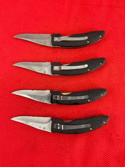 4 pcs Apache Cutlery Wildlife Series Folding Pocket Knives. TA455-BEAR, DEER, EAGLE, WOLF. NIB. See