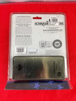 Schrade Boy Scouts 100 Year Celebration Folding Pocket Knife in Tin Box Model 885UHBSATCP. NIB. See