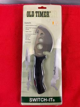 Schrade Old Timer Switch-It Folding Blade Hunting Knife w/ Exchangeable Blades & Sheath. NIB. See